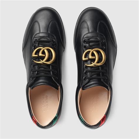 gucci green leather sneakers|Gucci leather sneakers sale.